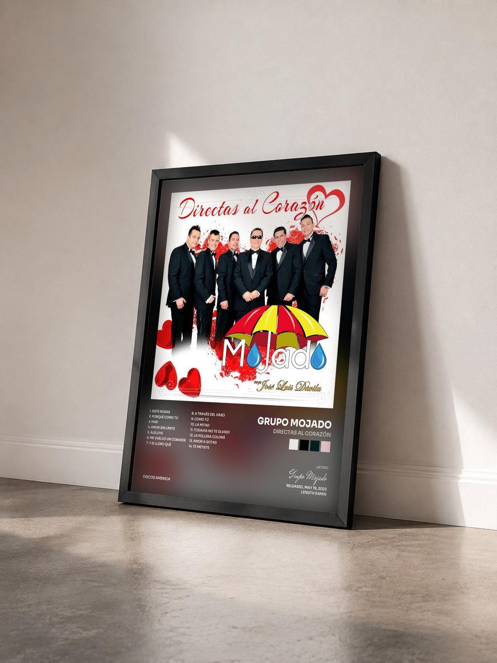 #noir Tableau de l'album Directas al Corazón de Grupo Mojado vu de trois quarts, cadre noir