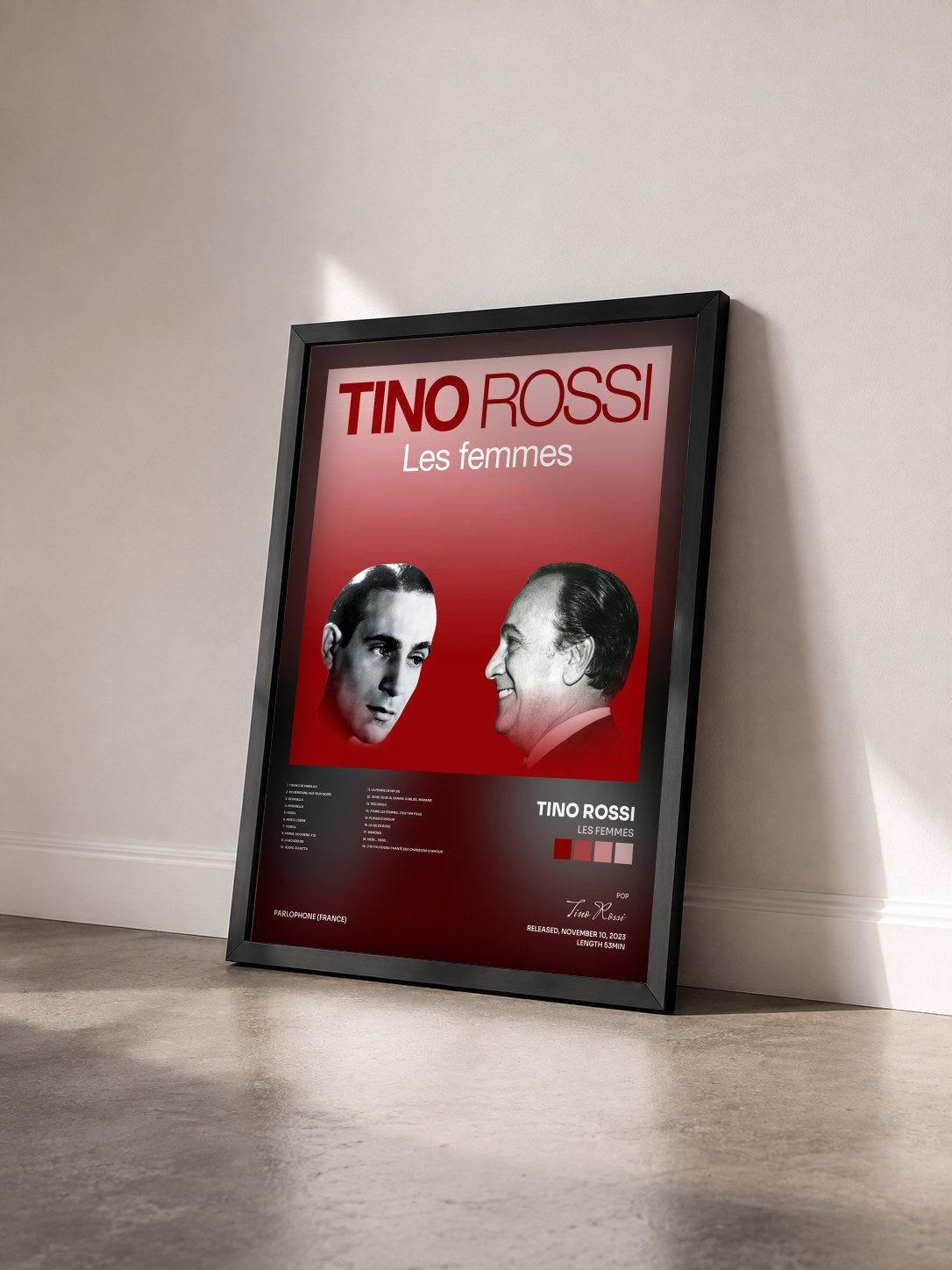#noir Tableau de l'album Les femmes de Tino Rossi vu de trois quarts, cadre noir