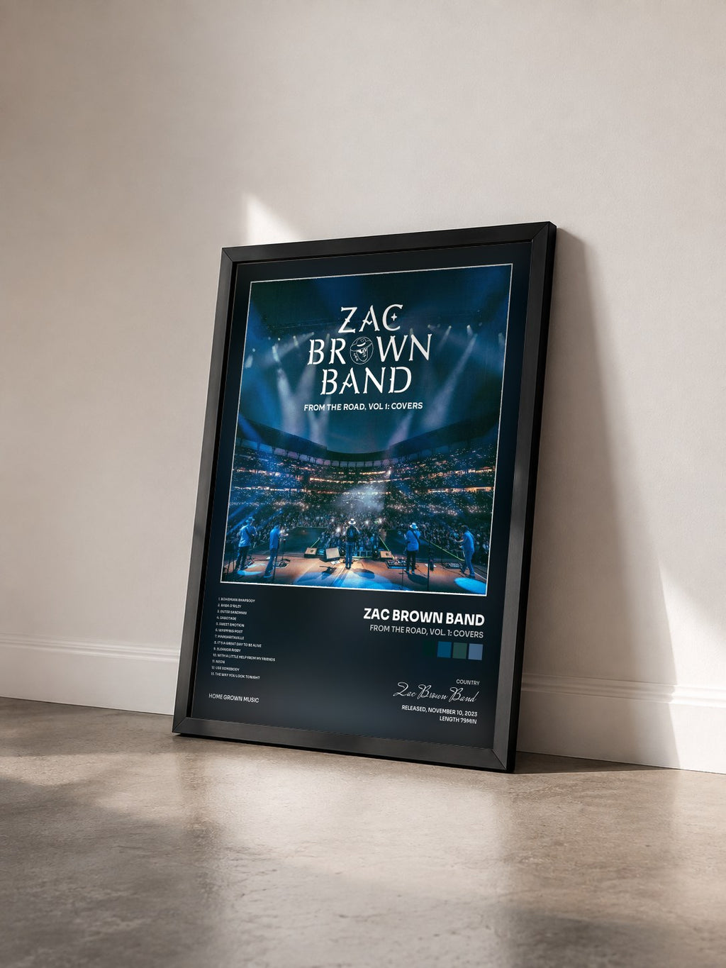 #noir Tableau de l'album From The Road, Vol. 1: Covers de Zac Brown Band vu de trois quarts, cadre noir