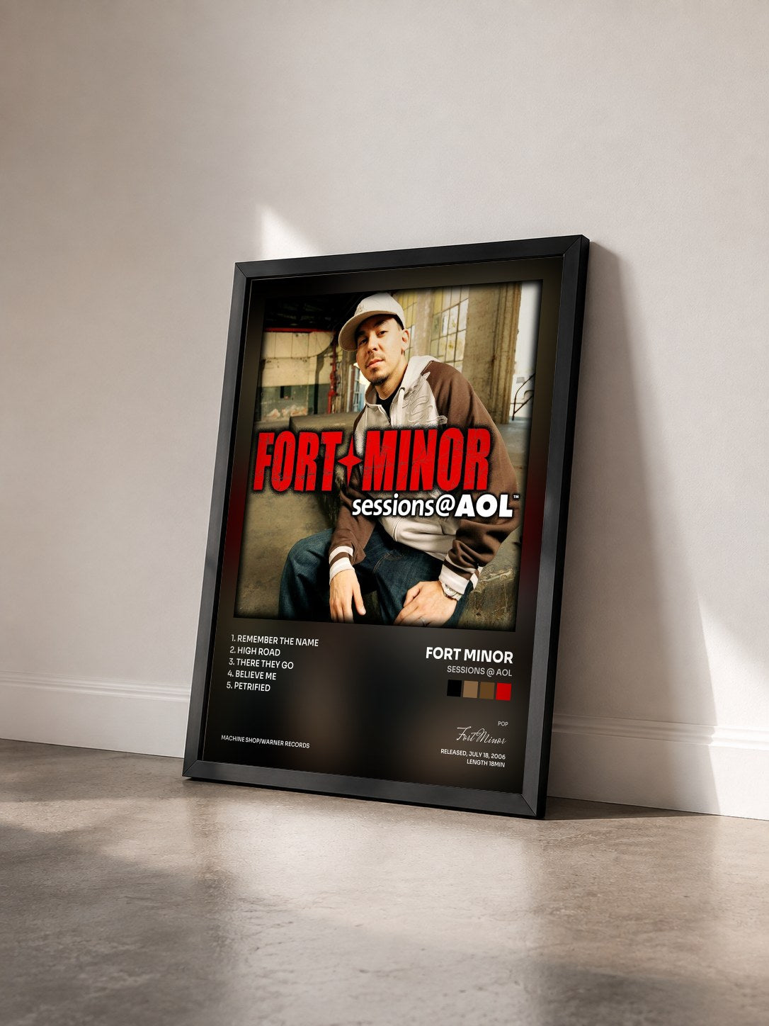 #noir Tableau de l'album Sessions @ AOL de Fort Minor vu de trois quarts, cadre noir