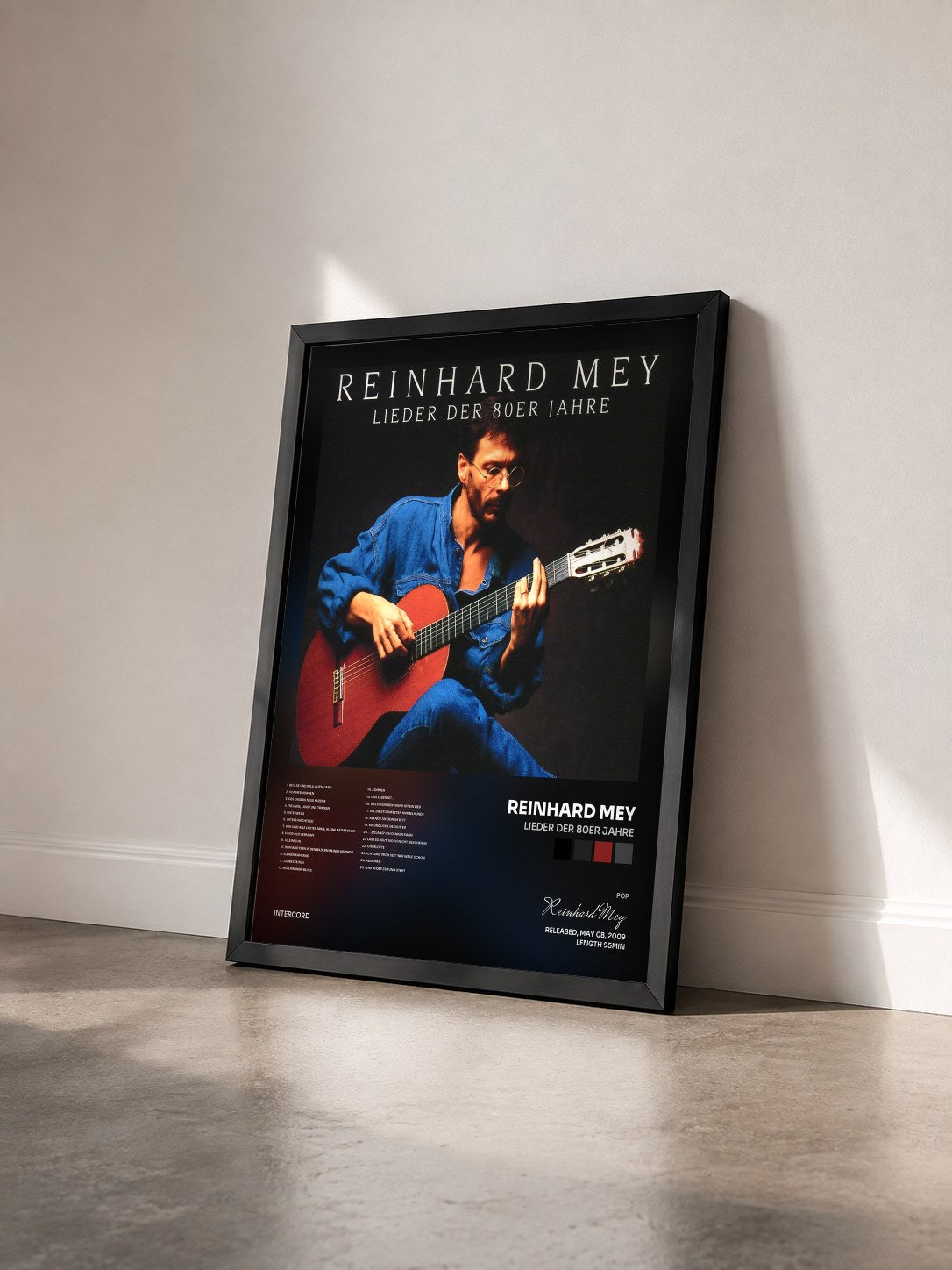 #noir Tableau de l'album Lieder Der 80er Jahre de Reinhard Mey vu de trois quarts, cadre noir