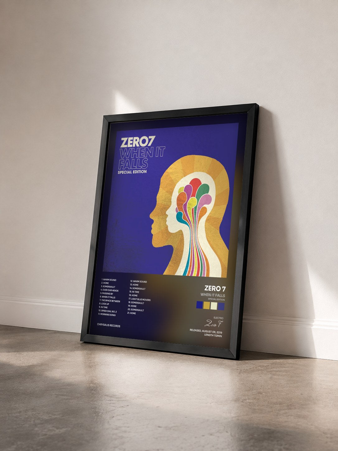 #noir Tableau de l'album When It Falls (Special Edition) de Zero 7 vu de trois quarts, cadre noir