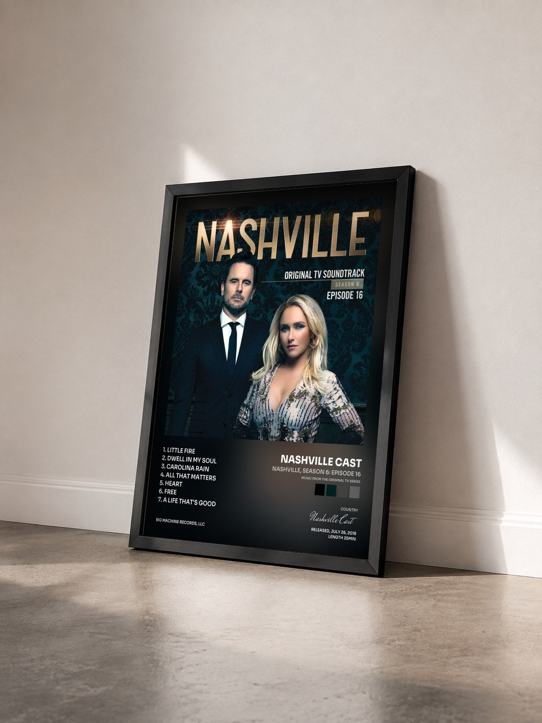 #noir Tableau de l'album Nashville, Season 6: Episode 16 (Music from the Original TV Series) de Nashville Cast vu de trois quarts, cadre noir
