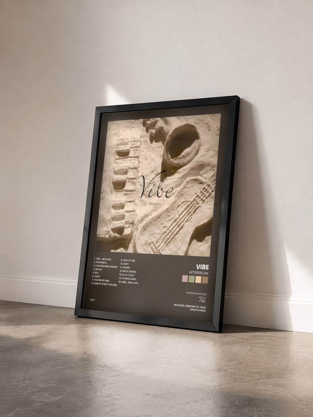 #noir Tableau de l'album Afterglow de Vibe vu de trois quarts, cadre noir