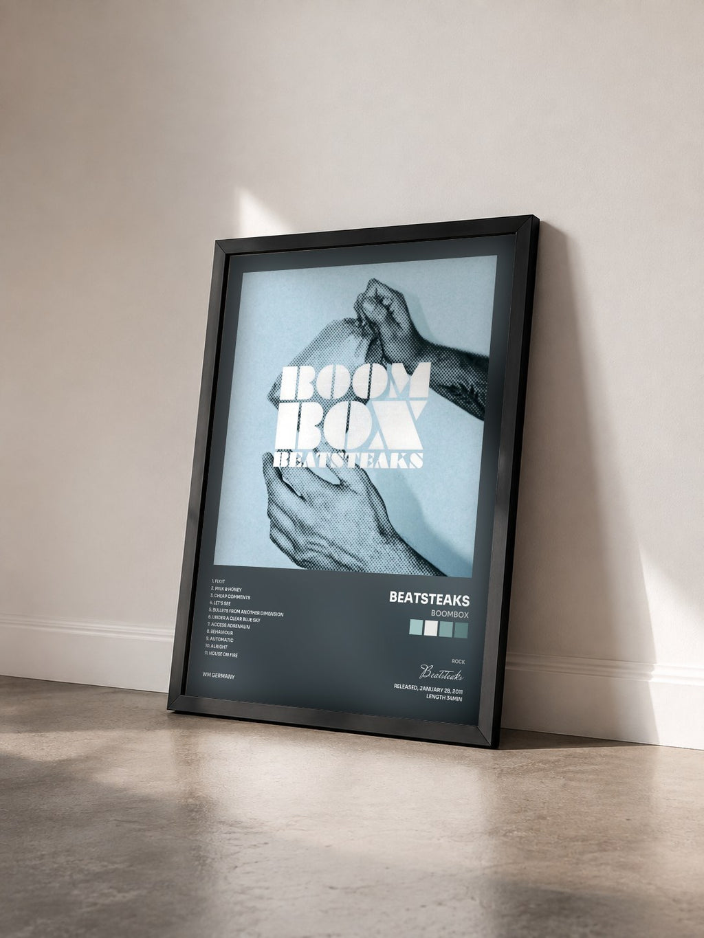 #noir Tableau de l'album Boombox de Beatsteaks vu de trois quarts, cadre noir