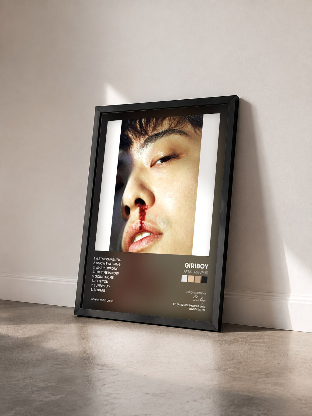 #noir Tableau de l'album Fatal Album Ⅲ de Giriboy vu de trois quarts, cadre noir