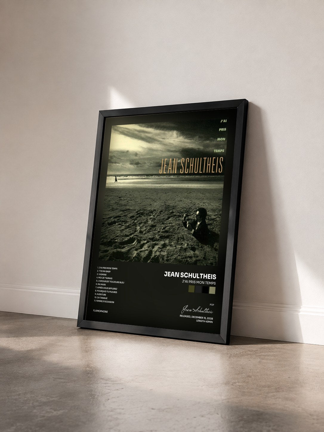 #noir Tableau de l'album J'ai pris mon temps de Jean Schultheis vu de trois quarts, cadre noir