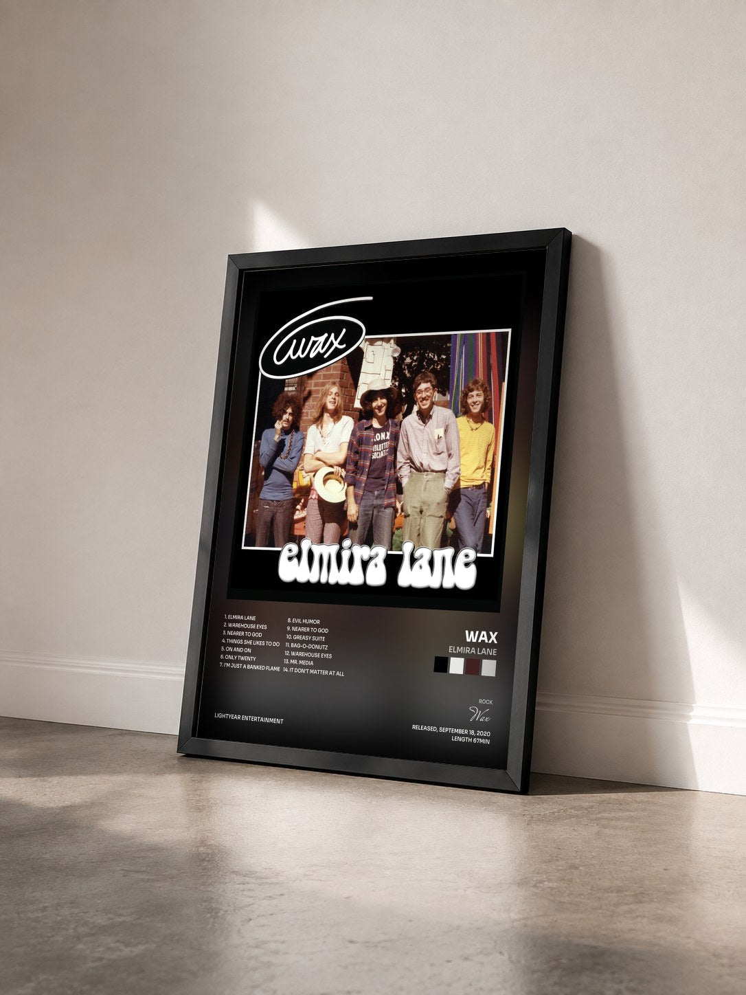 #noir Tableau de l'album Elmira Lane de Wax vu de trois quarts, cadre noir