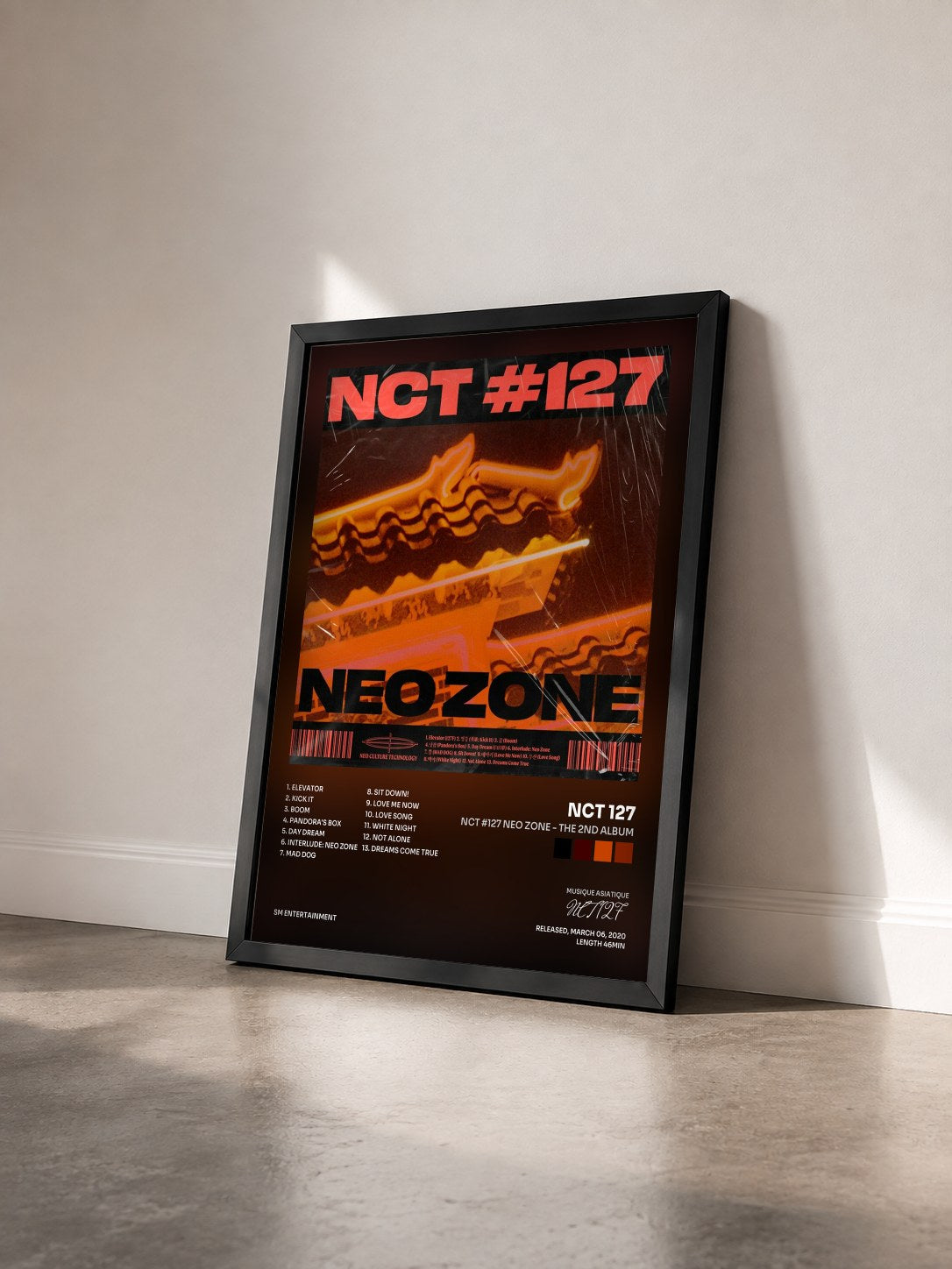#noir Tableau de l'album NCT #127 Neo Zone - The 2nd Album de NCT 127 vu de trois quarts, cadre noir