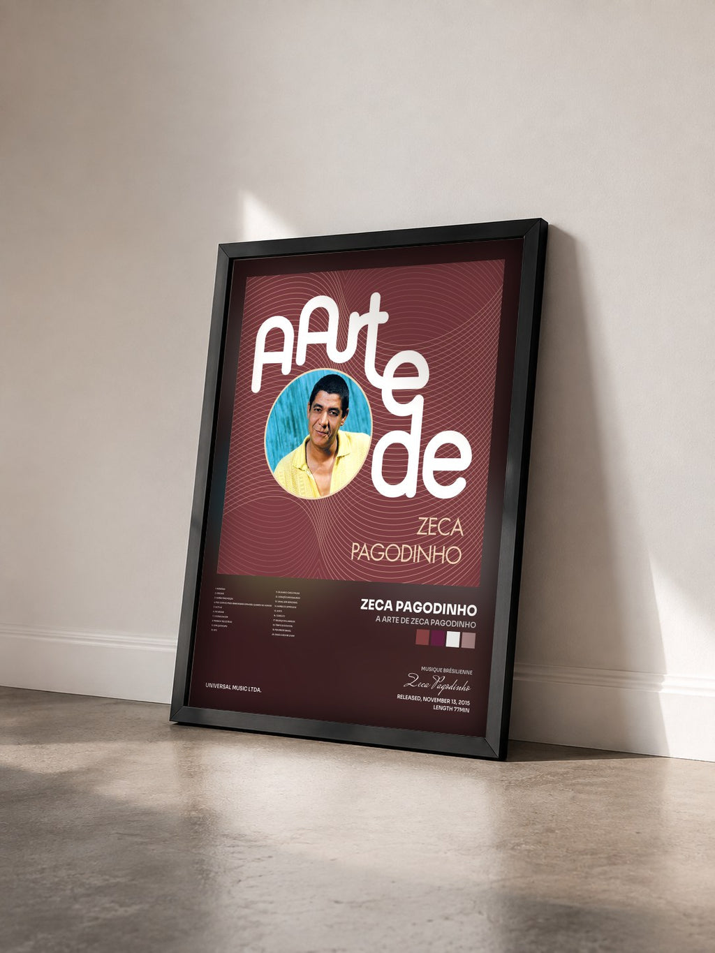#noir Tableau de l'album A Arte De Zeca Pagodinho de Zeca Pagodinho vu de trois quarts, cadre noir