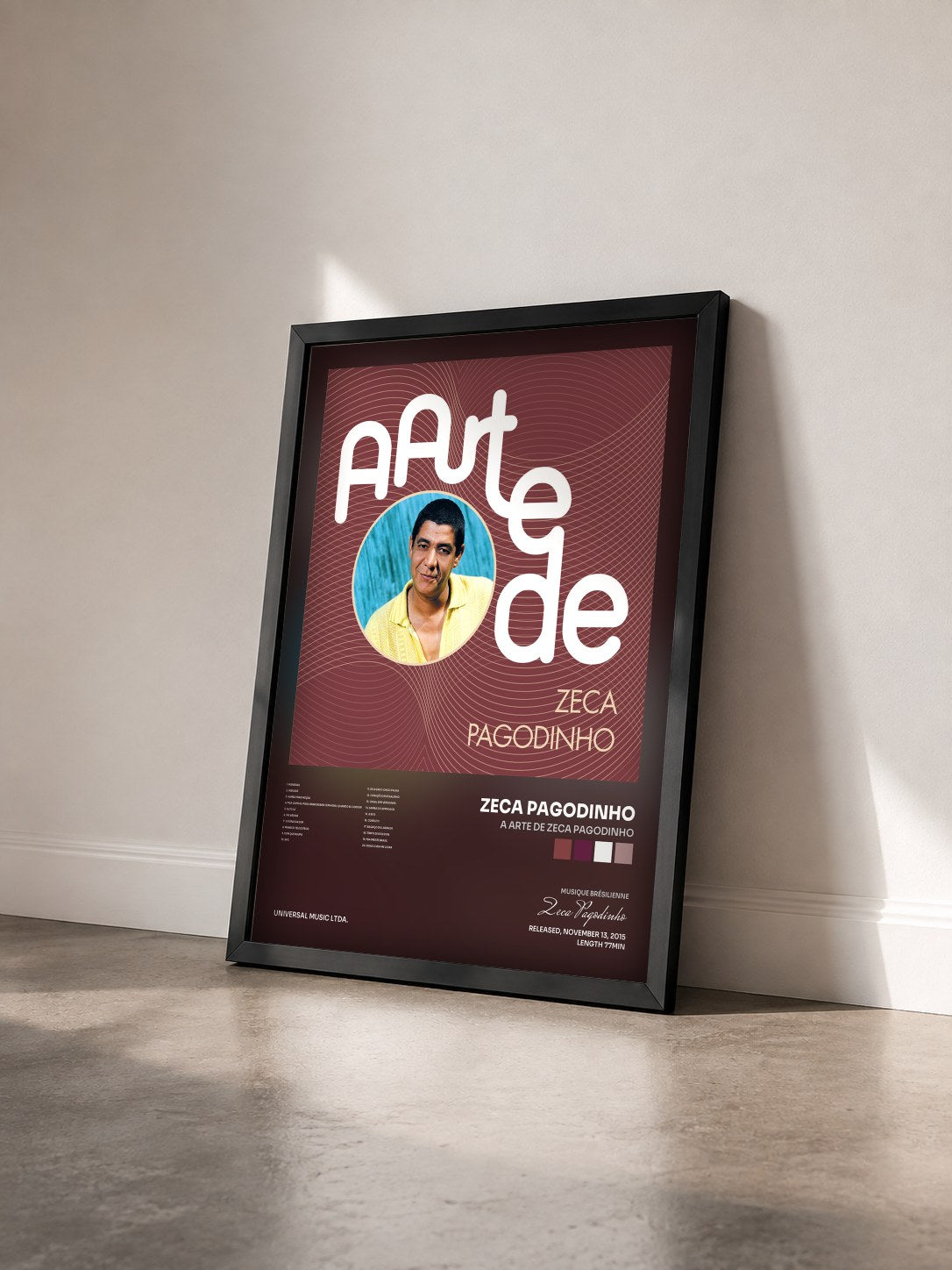 #noir Tableau de l'album A Arte De Zeca Pagodinho de Zeca Pagodinho vu de trois quarts, cadre noir