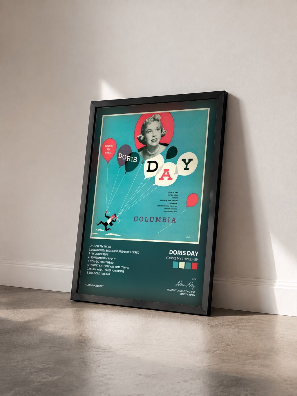 #noir Tableau de l'album You're My Thrill - EP de Doris Day vu de trois quarts, cadre noir
