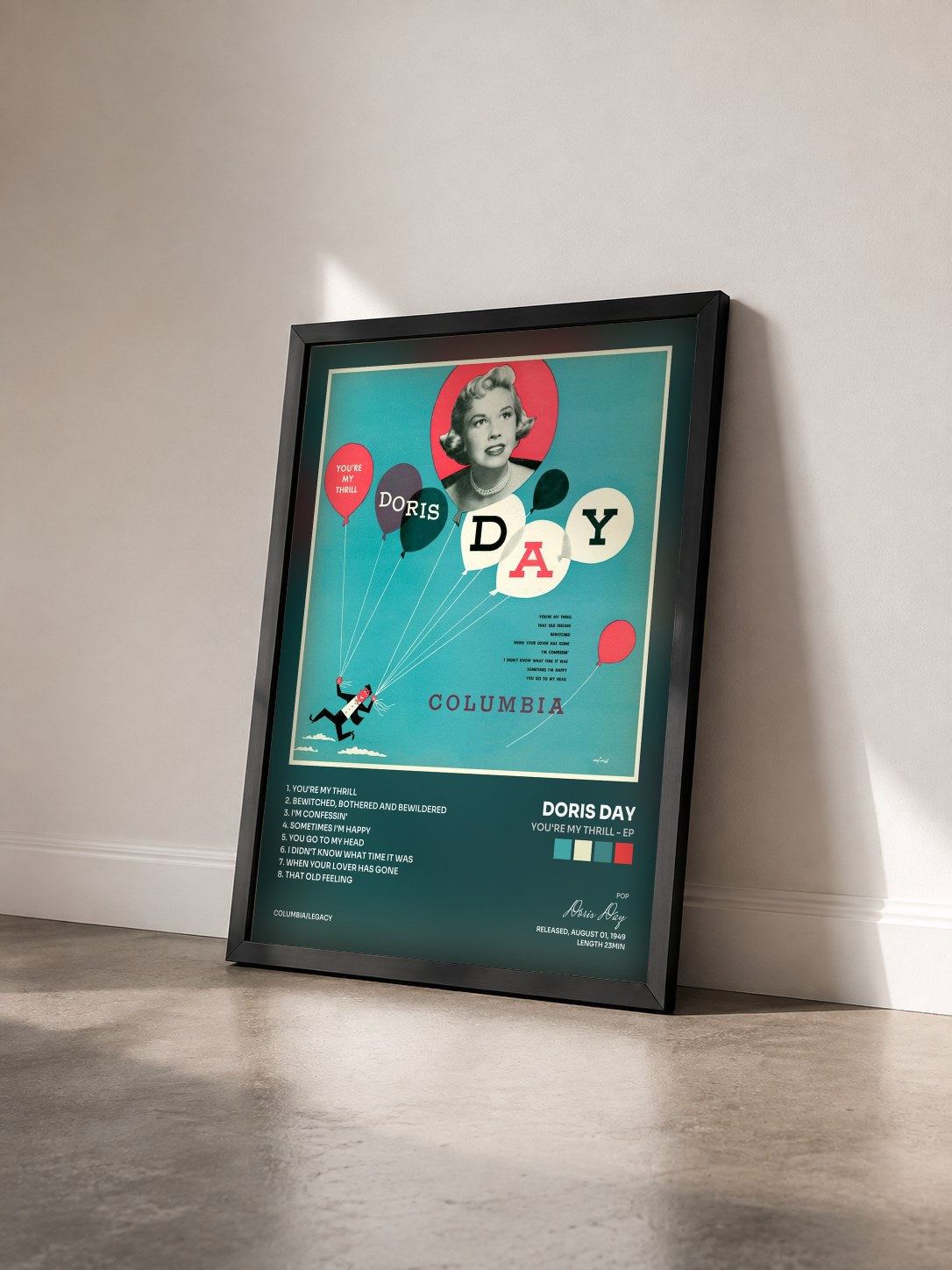 #noir Tableau de l'album You're My Thrill - EP de Doris Day vu de trois quarts, cadre noir