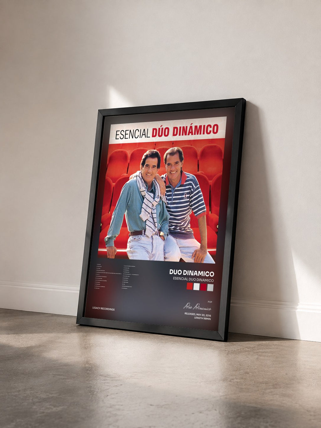 #noir Tableau de l'album Esencial Duo Dinamico de Duo Dinamico vu de trois quarts, cadre noir