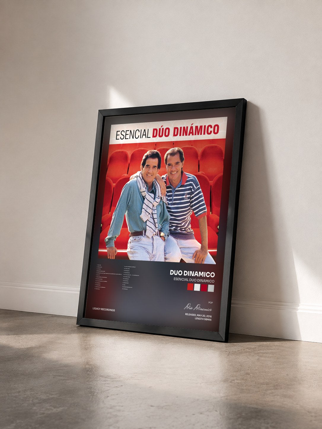 #noir Tableau de l'album Esencial Duo Dinamico de Duo Dinamico vu de trois quarts, cadre noir