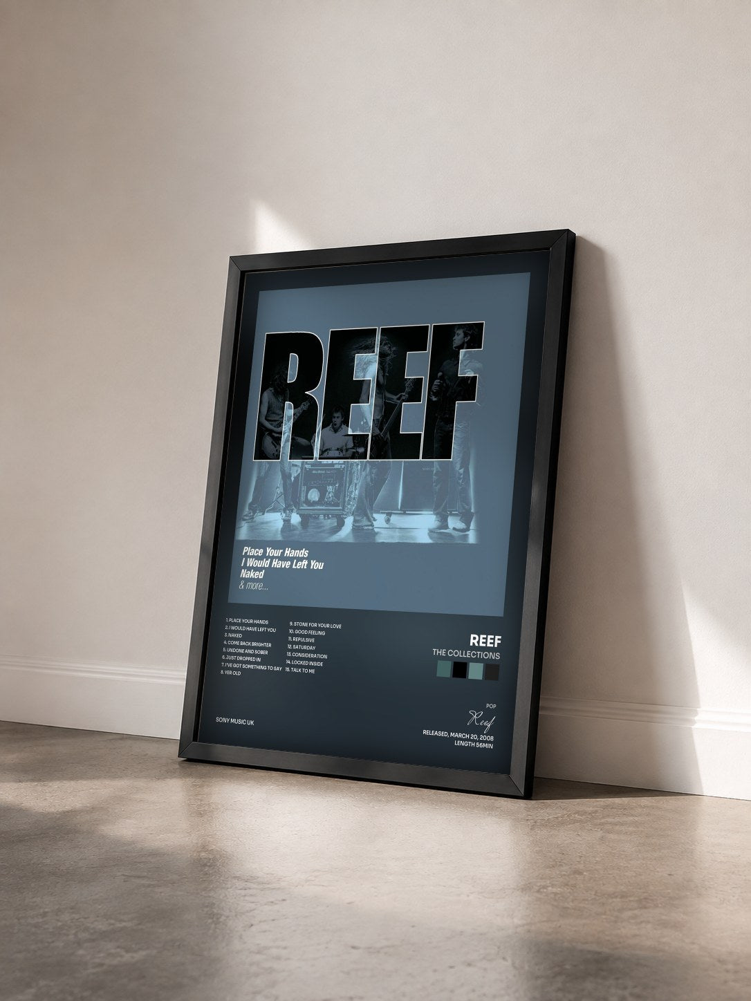 #noir Tableau de l'album The Collections de Reef vu de trois quarts, cadre noir