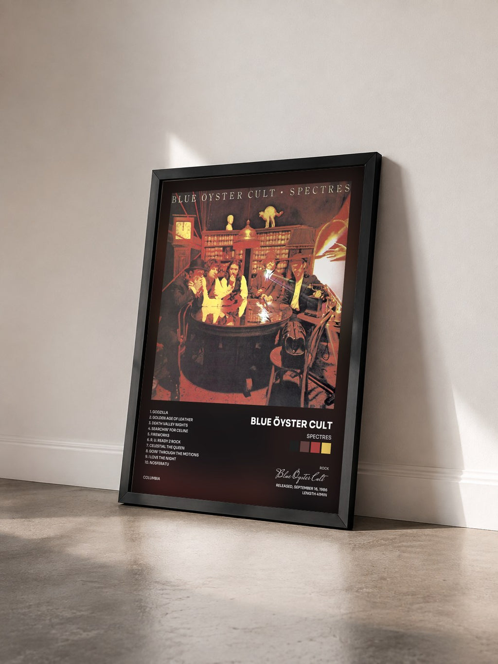 #noir Tableau de l'album Spectres de Blue Öyster Cult vu de trois quarts, cadre noir