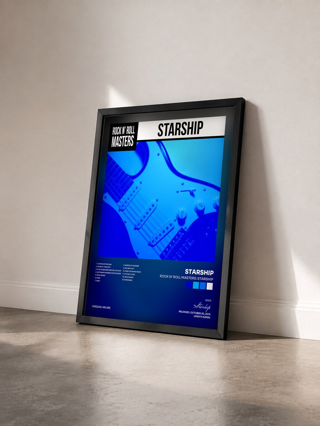 #noir Tableau de l'album Rock n' Roll Masters: Starship de Starship vu de trois quarts, cadre noir