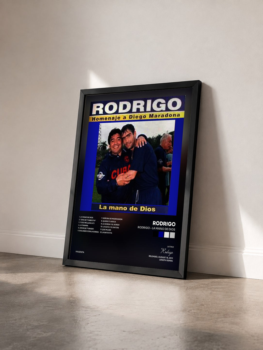 #noir Tableau de l'album Rodrigo - La mano de dios de Rodrigo vu de trois quarts, cadre noir