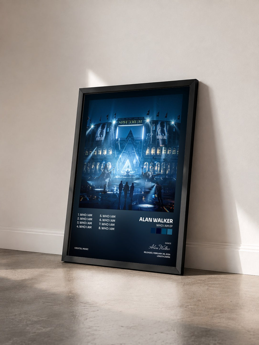 #noir Tableau de l'album Who I Am EP de Alan Walker vu de trois quarts, cadre noir