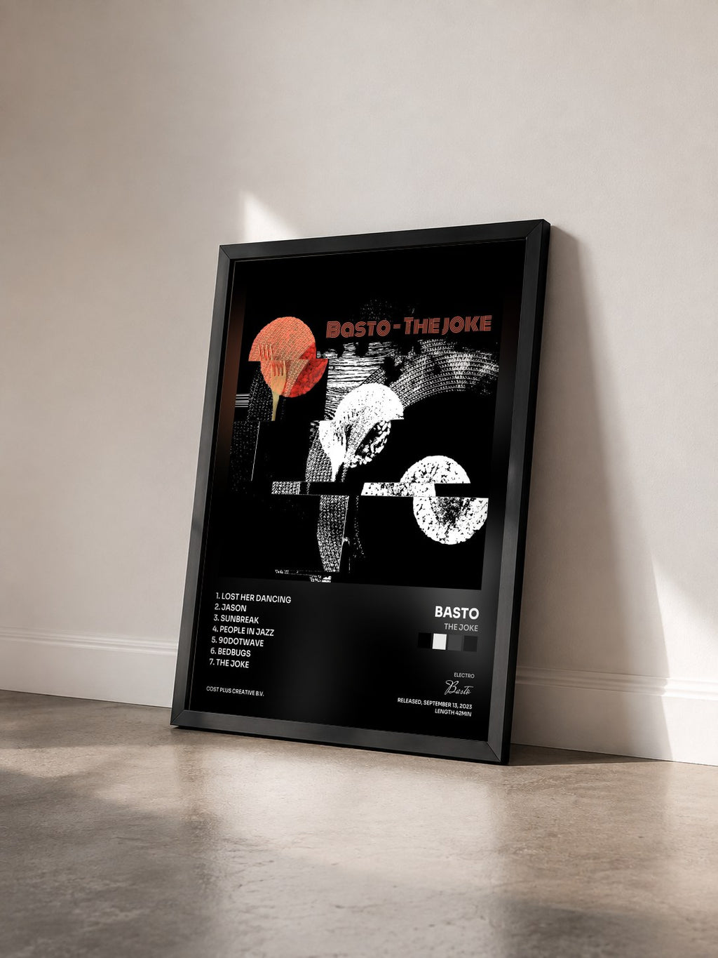 #noir Tableau de l'album The Joke de Basto vu de trois quarts, cadre noir