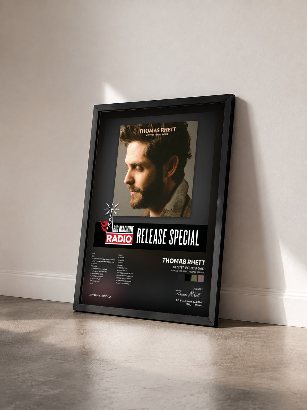 #noir Tableau de l'album Center Point Road (Big Machine Radio Release Special) de Thomas Rhett vu de trois quarts, cadre noir