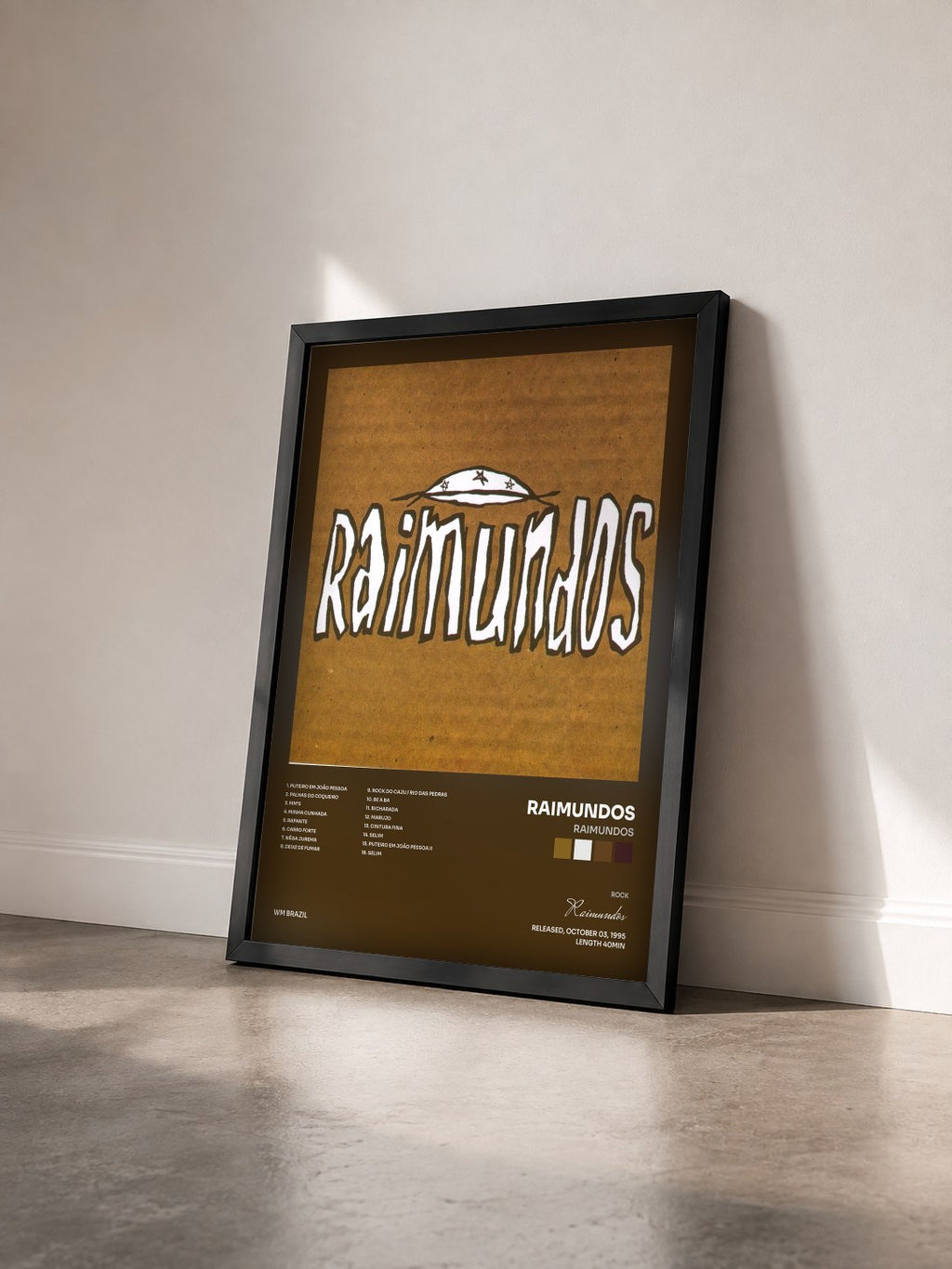 #noir Tableau de l'album Raimundos de Raimundos vu de trois quarts, cadre noir