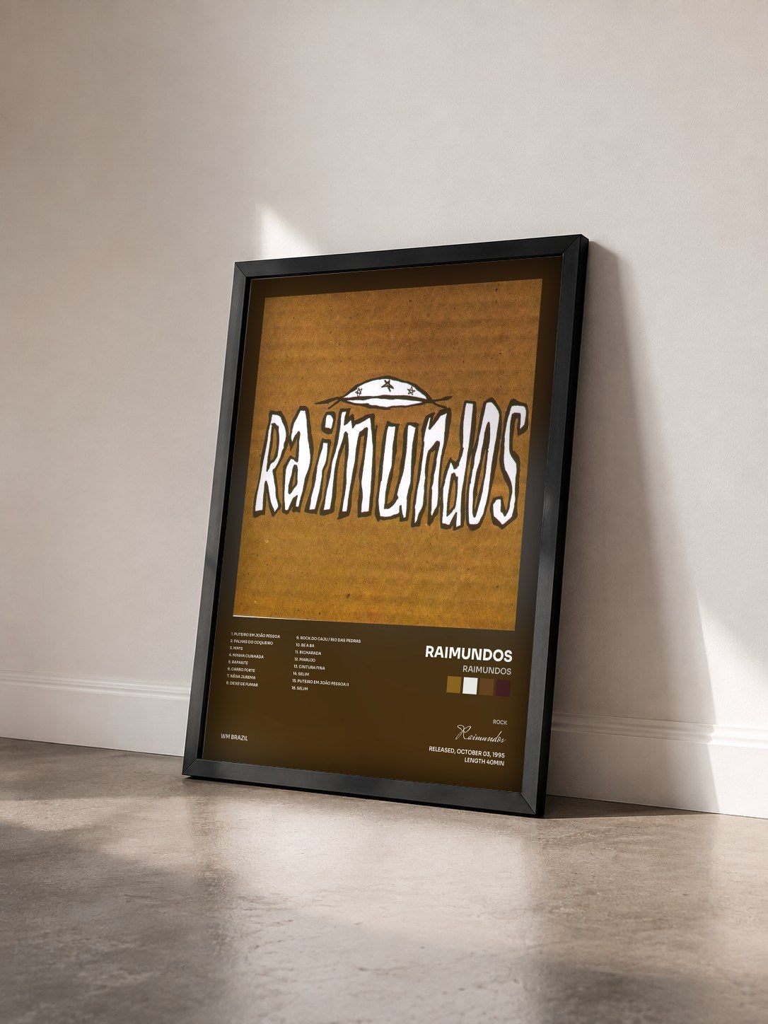 #noir Tableau de l'album Raimundos de Raimundos vu de trois quarts, cadre noir