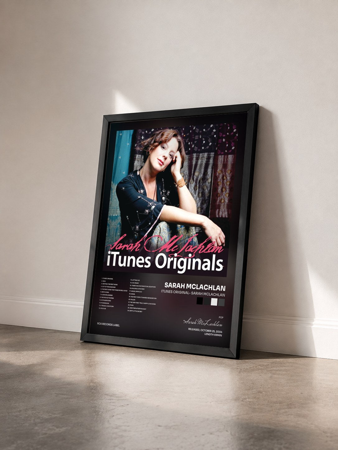 #noir Tableau de l'album Itunes Original- Sarah McLachlan de Sarah McLachlan vu de trois quarts, cadre noir