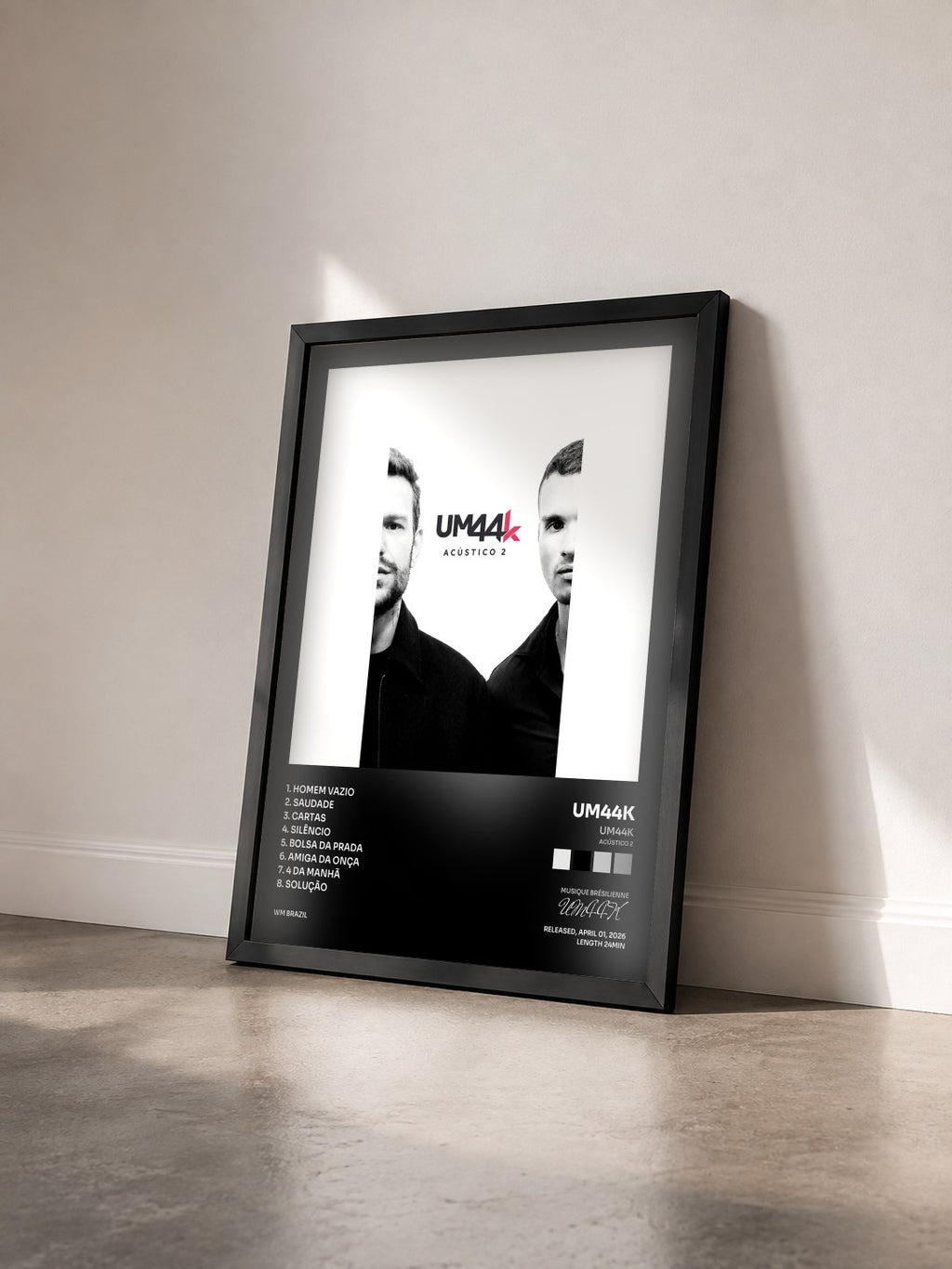 #noir Tableau de l'album UM44K (Acústico 2) de UM44K vu de trois quarts, cadre noir