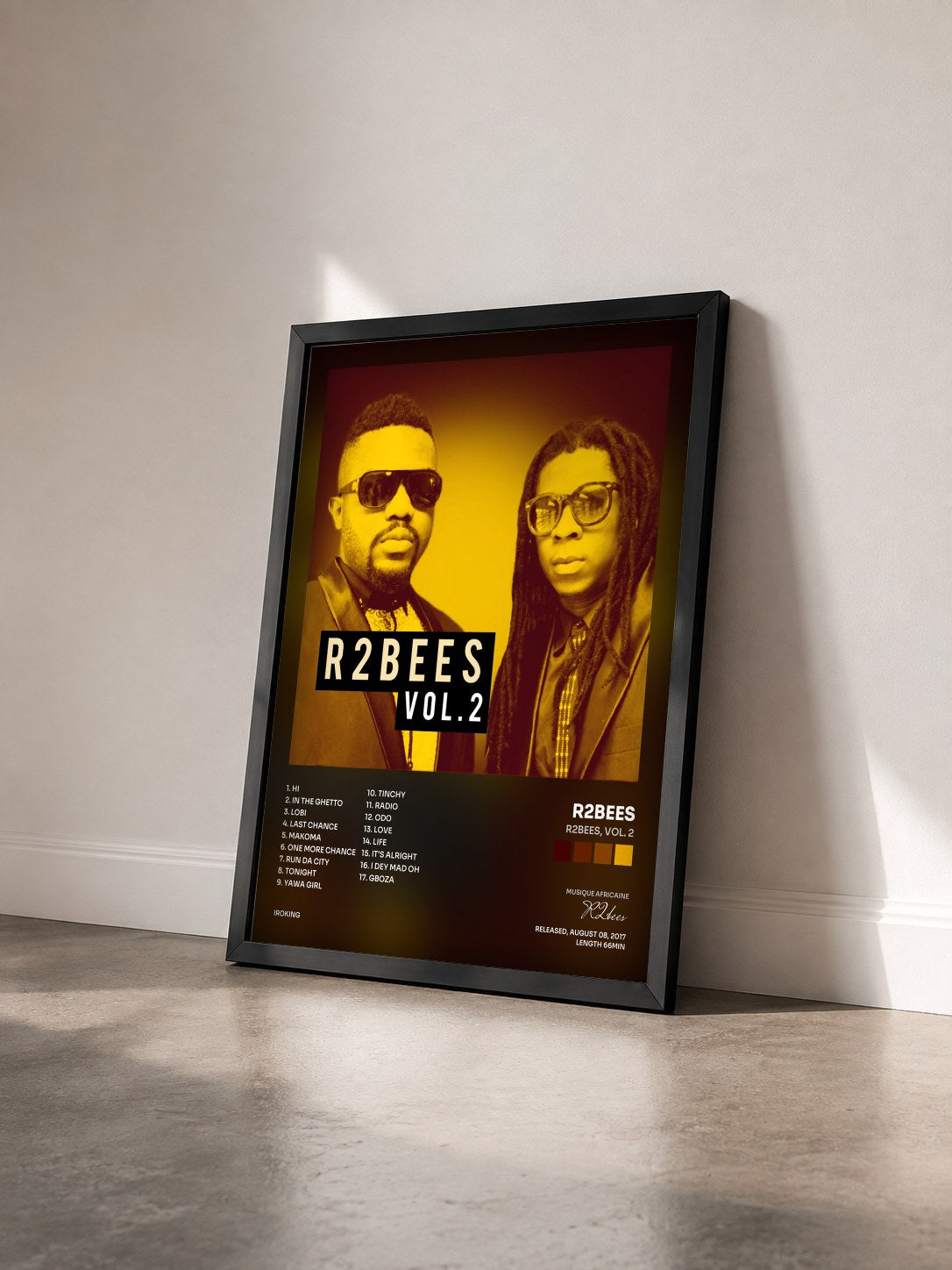 #noir Tableau de l'album R2Bees, Vol. 2 de R2bees vu de trois quarts, cadre noir