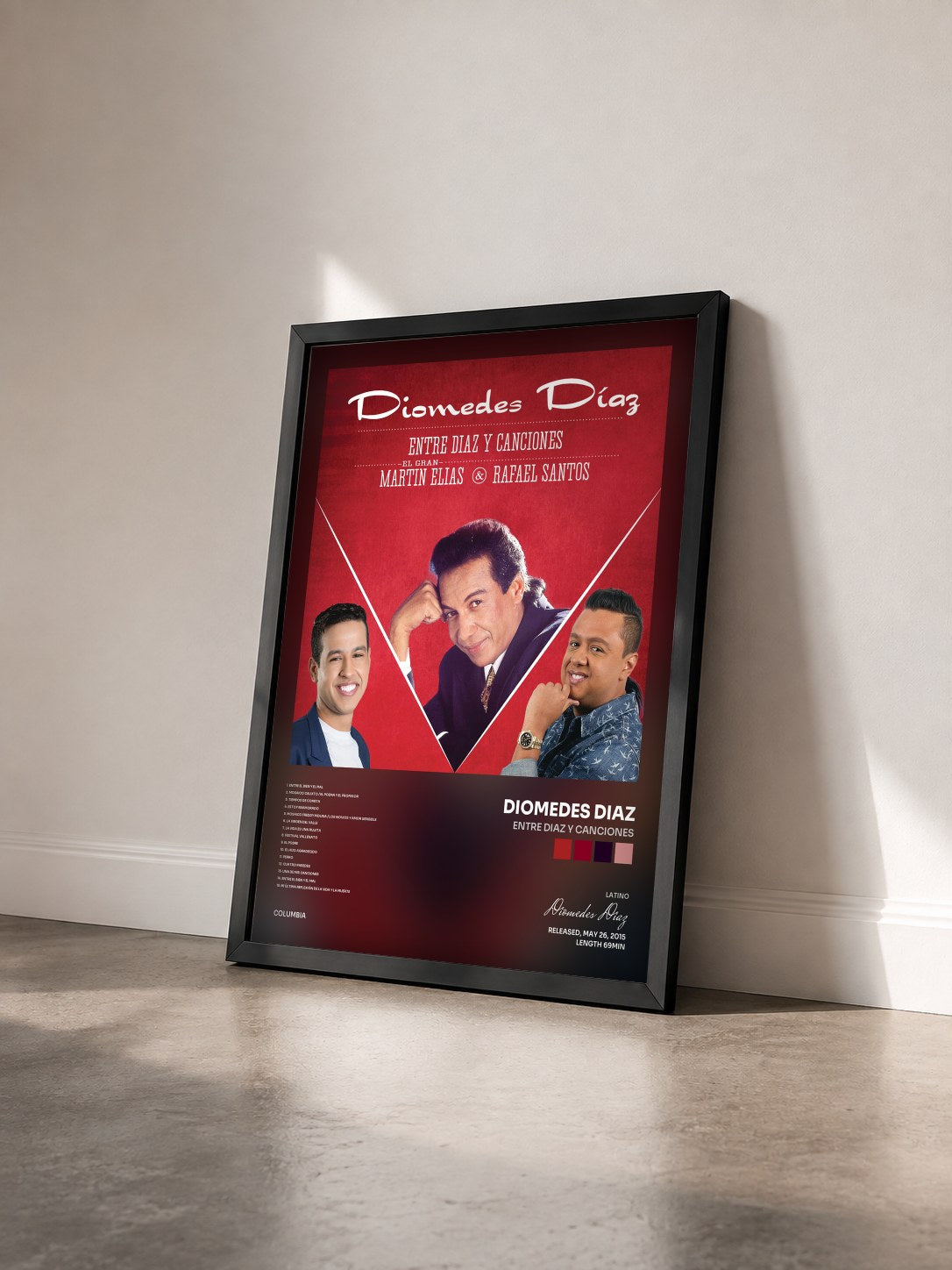 #noir Tableau de l'album Entre Diaz y Canciones de Diomedes Diaz vu de trois quarts, cadre noir