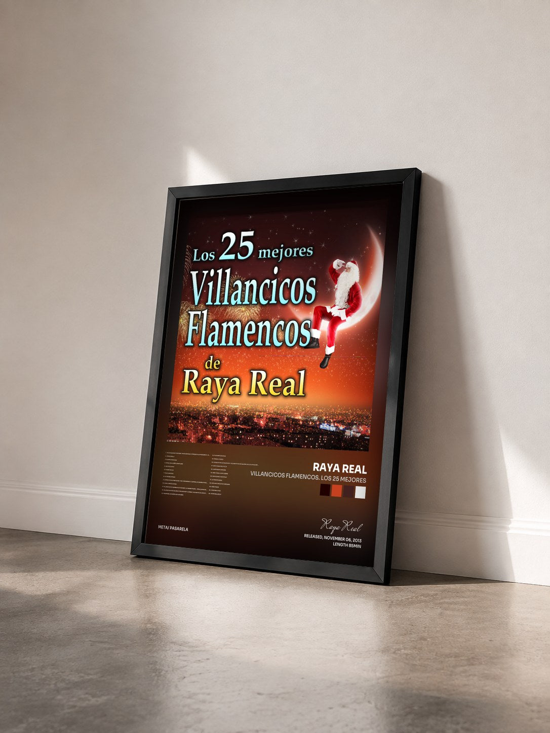 #noir Tableau de l'album Villancicos Flamencos. Los 25 Mejores de Raya Real vu de trois quarts, cadre noir
