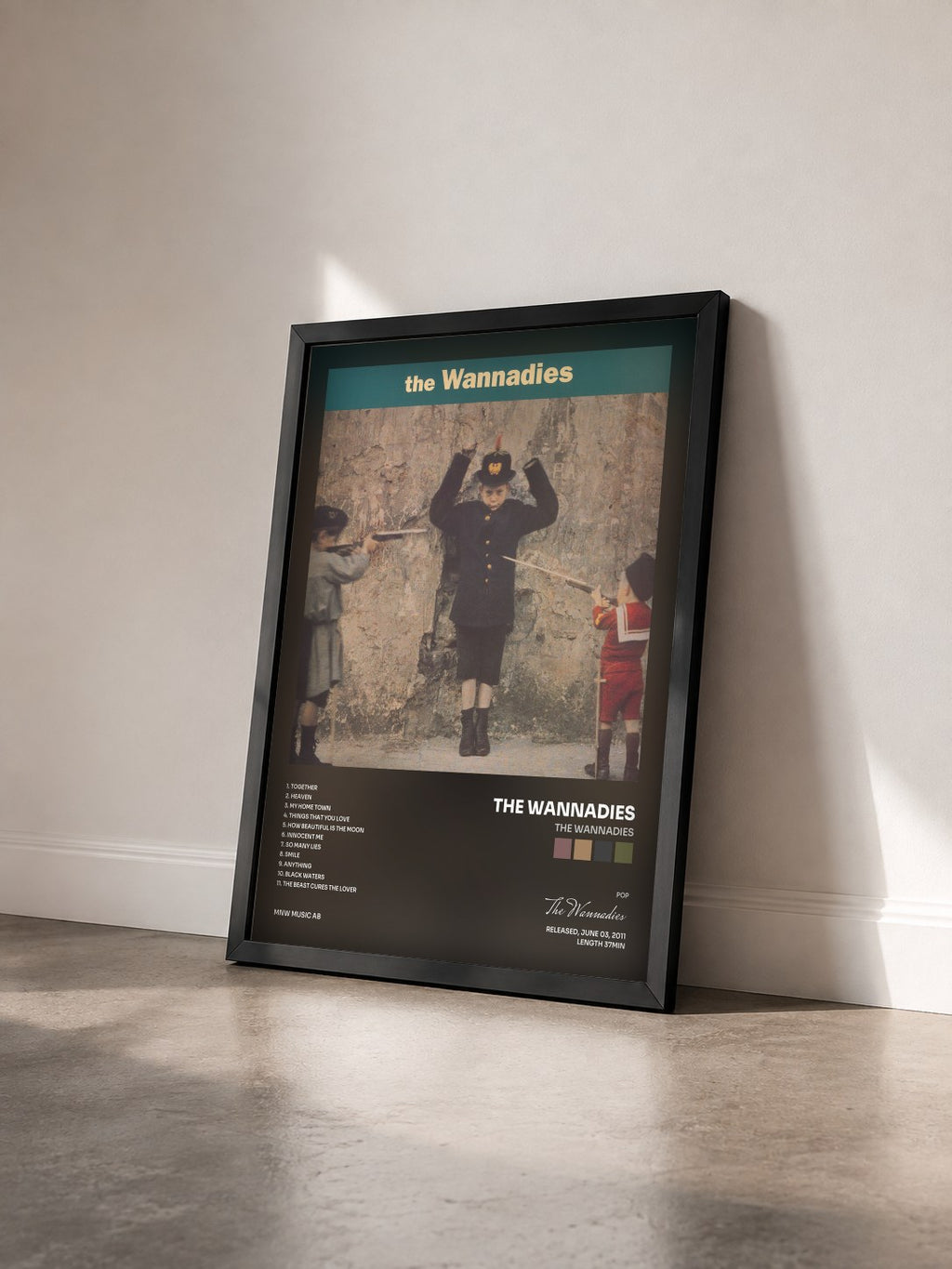 #noir Tableau de l'album The Wannadies de The Wannadies vu de trois quarts, cadre noir