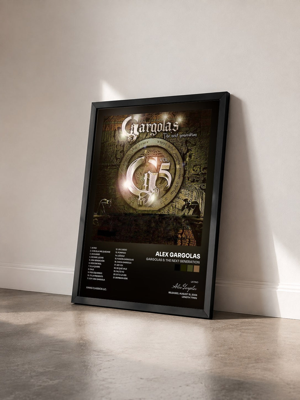 #noir Tableau de l'album Gargolas 5: The Next Generation de Alex Gargolas vu de trois quarts, cadre noir