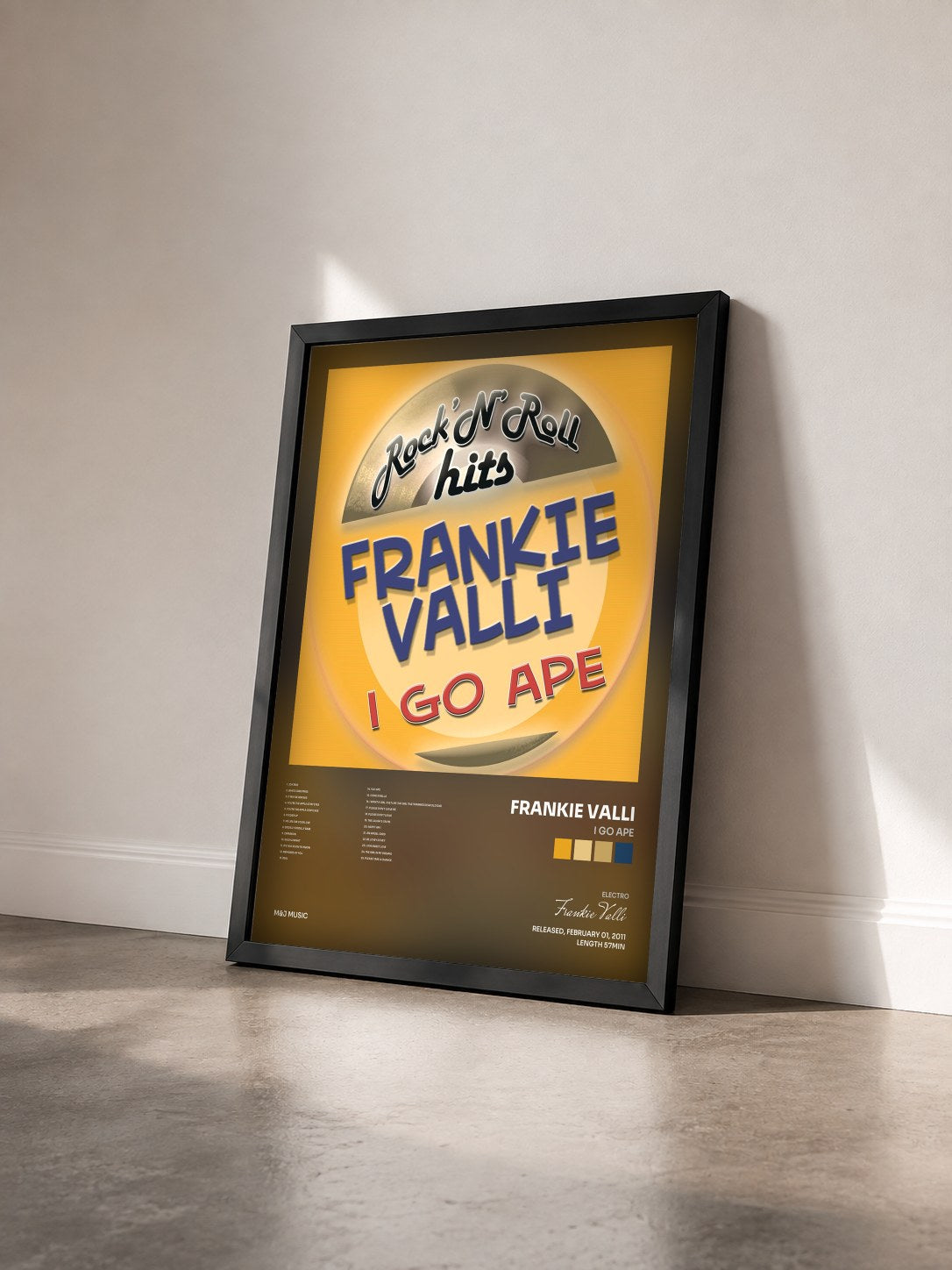 #noir Tableau de l'album I Go Ape de Frankie Valli vu de trois quarts, cadre noir