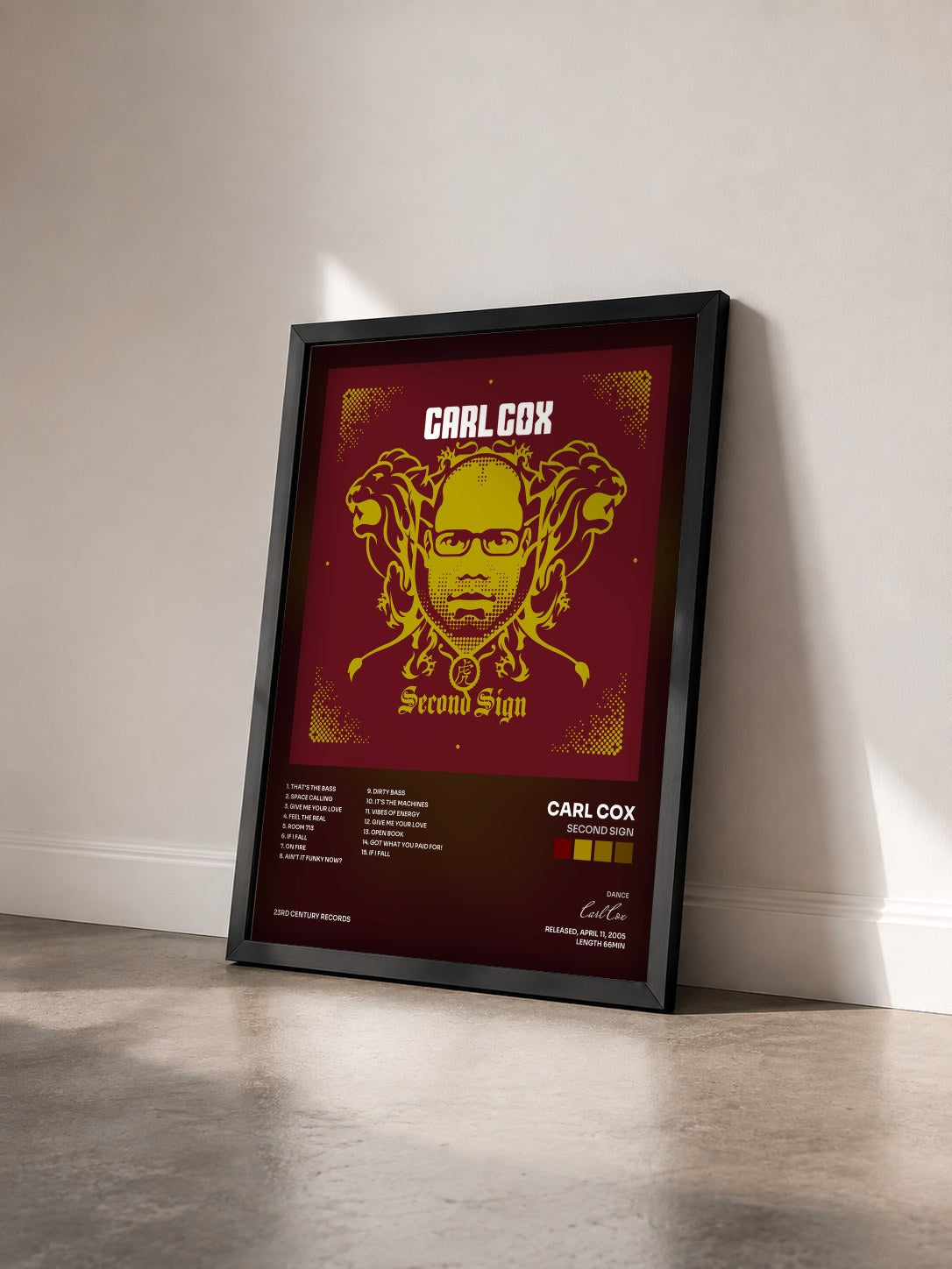 #noir Tableau de l'album Second Sign de Carl Cox vu de trois quarts, cadre noir