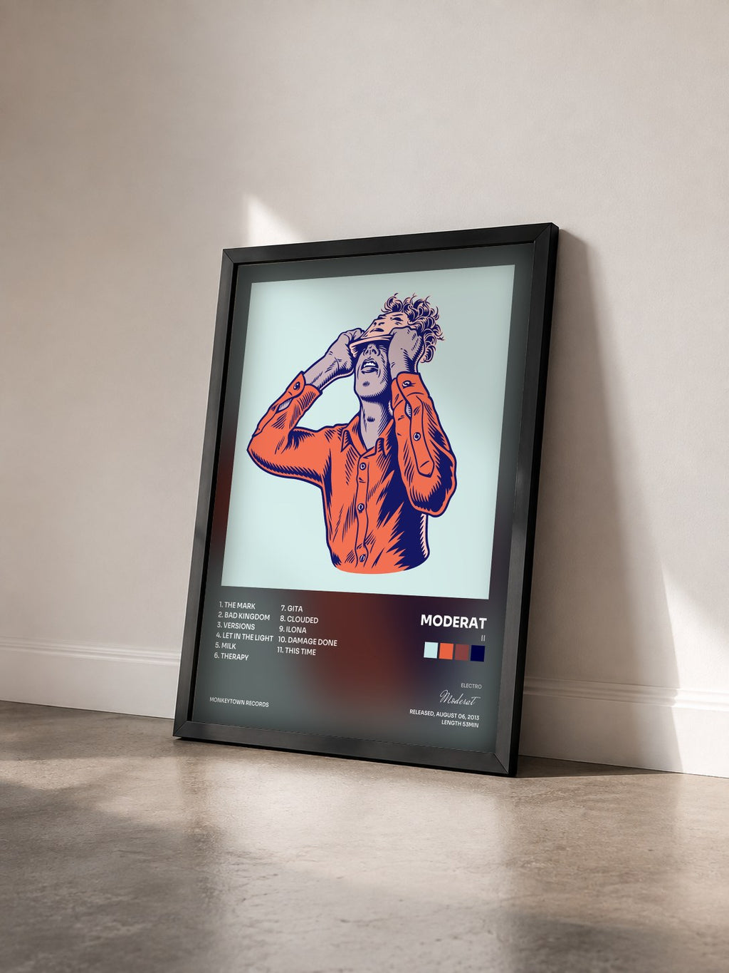 #noir Tableau de l'album II de Moderat vu de trois quarts, cadre noir