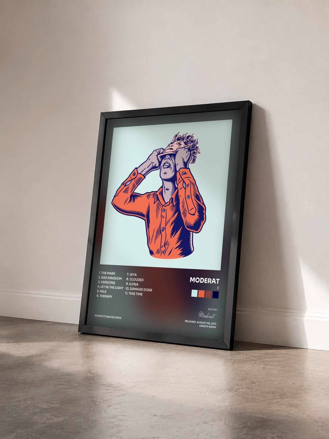 #noir Tableau de l'album II de Moderat vu de trois quarts, cadre noir