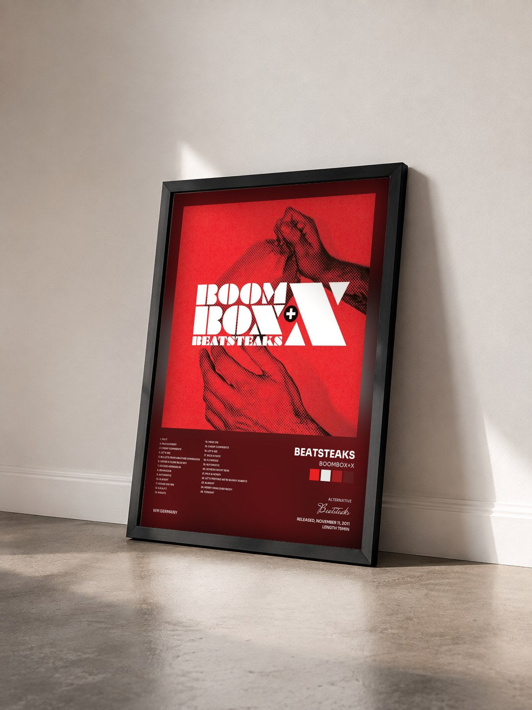 #noir Tableau de l'album Boombox+x de Beatsteaks vu de trois quarts, cadre noir