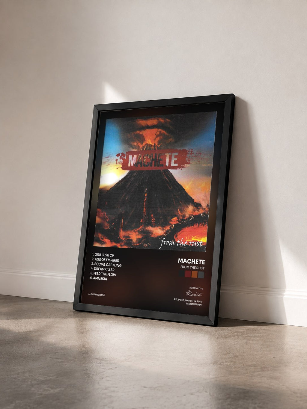 #noir Tableau de l'album From the rust de Machete vu de trois quarts, cadre noir