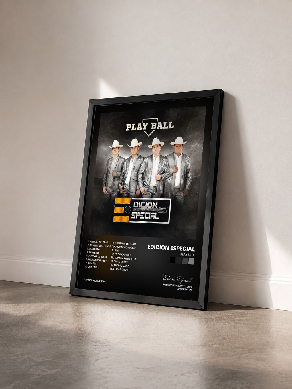 #noir Tableau de l'album Playball de Edicion Especial vu de trois quarts, cadre noir
