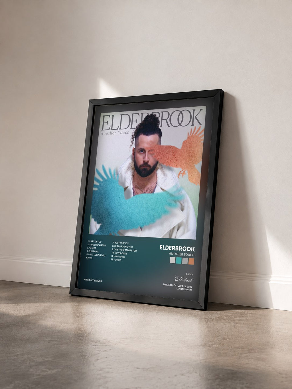 #noir Tableau de l'album Another Touch de Elderbrook vu de trois quarts, cadre noir
