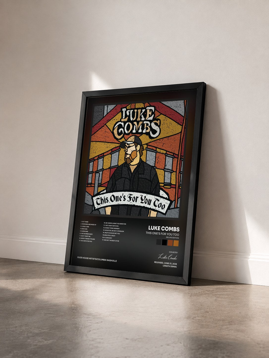 #noir Tableau de l'album This One's for You Too (Deluxe Edition) de Luke Combs vu de trois quarts, cadre noir