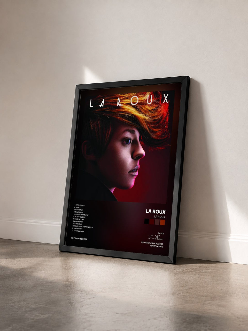 #noir Tableau de l'album La Roux de La Roux vu de trois quarts, cadre noir