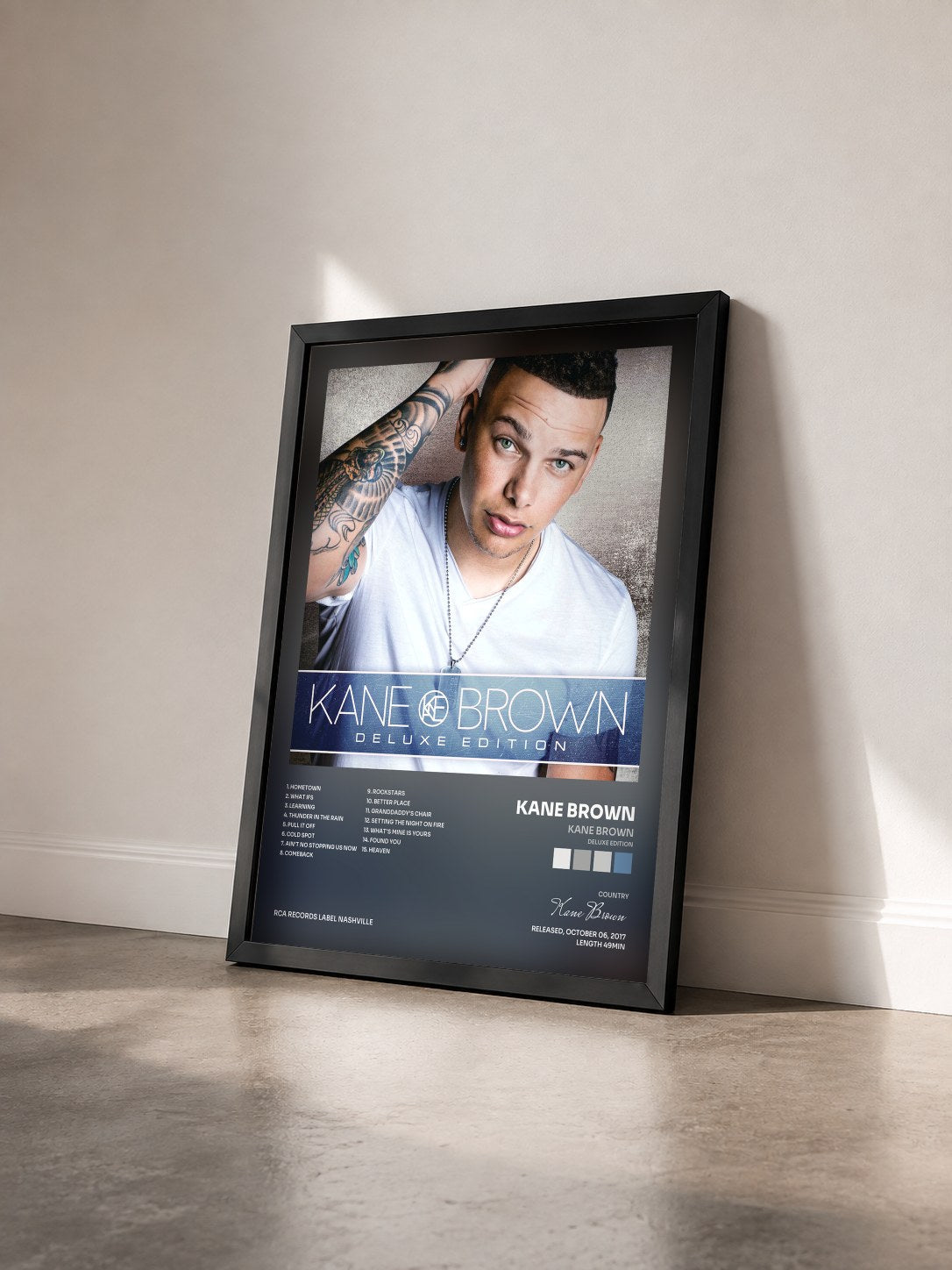 #noir Tableau de l'album Kane Brown (Deluxe Edition) de Kane Brown vu de trois quarts, cadre noir