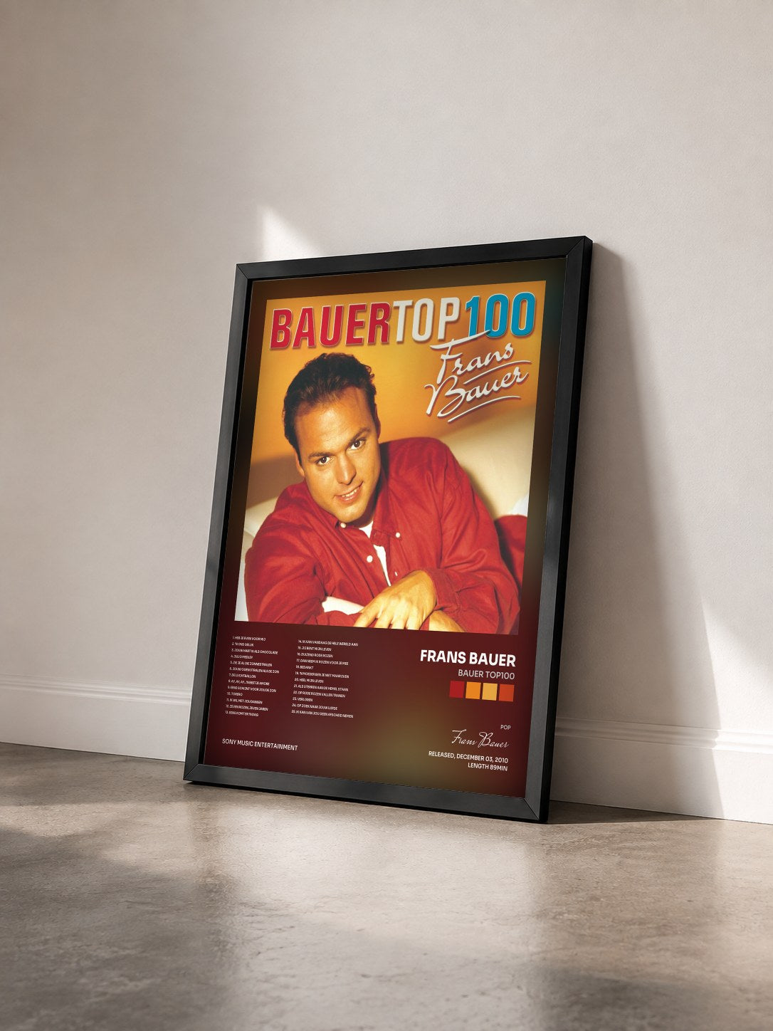 #noir Tableau de l'album Bauer Top100 de Frans Bauer vu de trois quarts, cadre noir