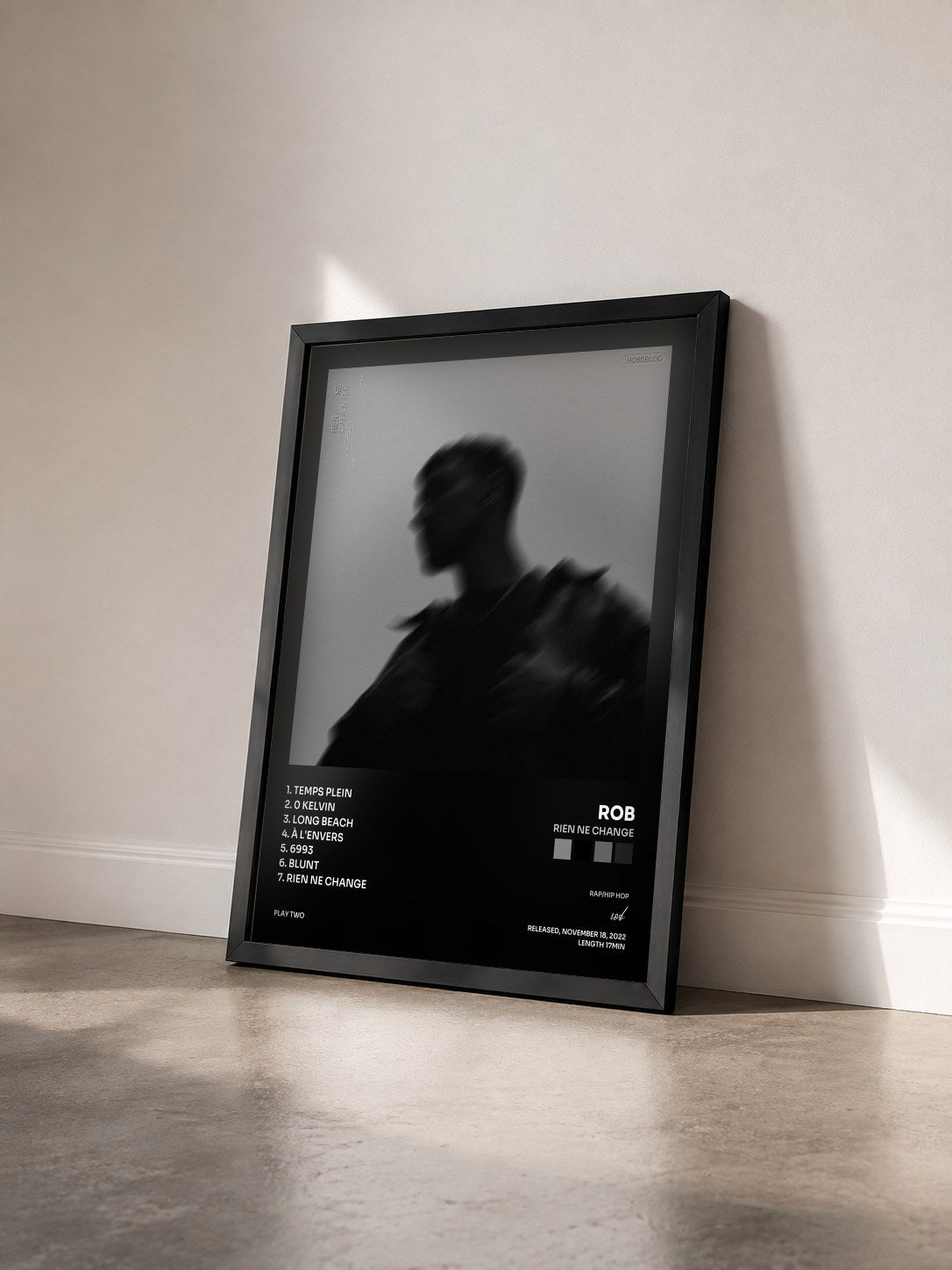 #noir Tableau de l'album Rien ne change de rob vu de trois quarts, cadre noir