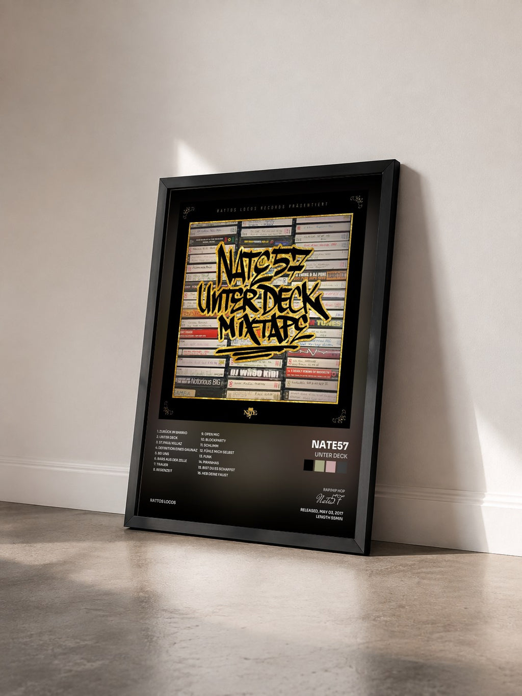 #noir Tableau de l'album Unter Deck de Nate57 vu de trois quarts, cadre noir