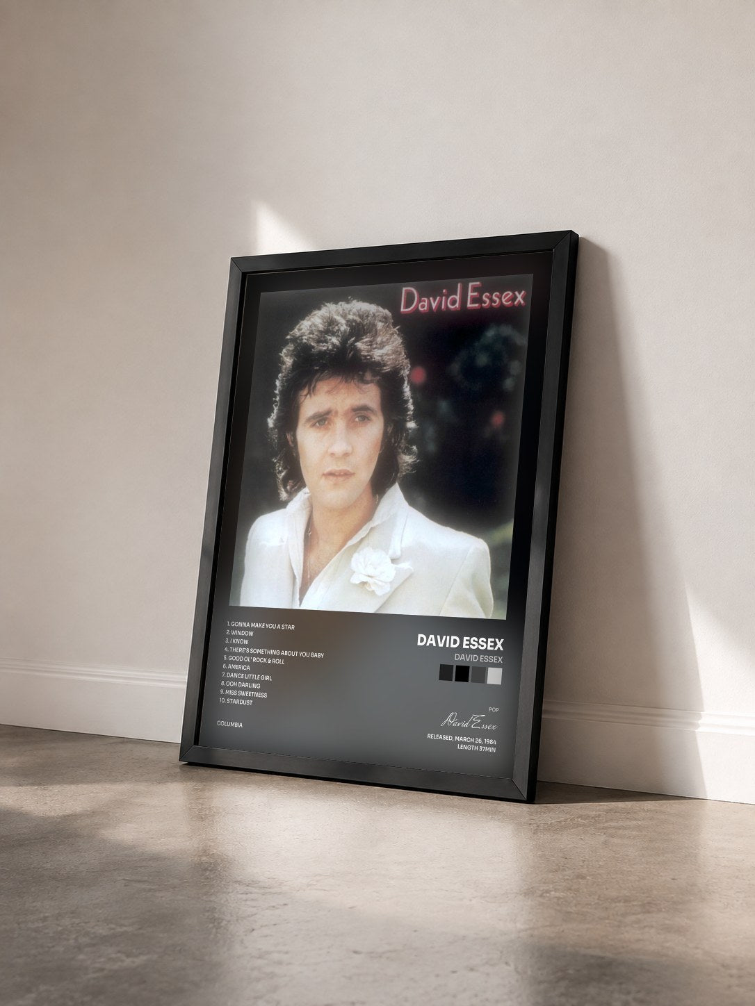 #noir Tableau de l'album David Essex de David Essex vu de trois quarts, cadre noir